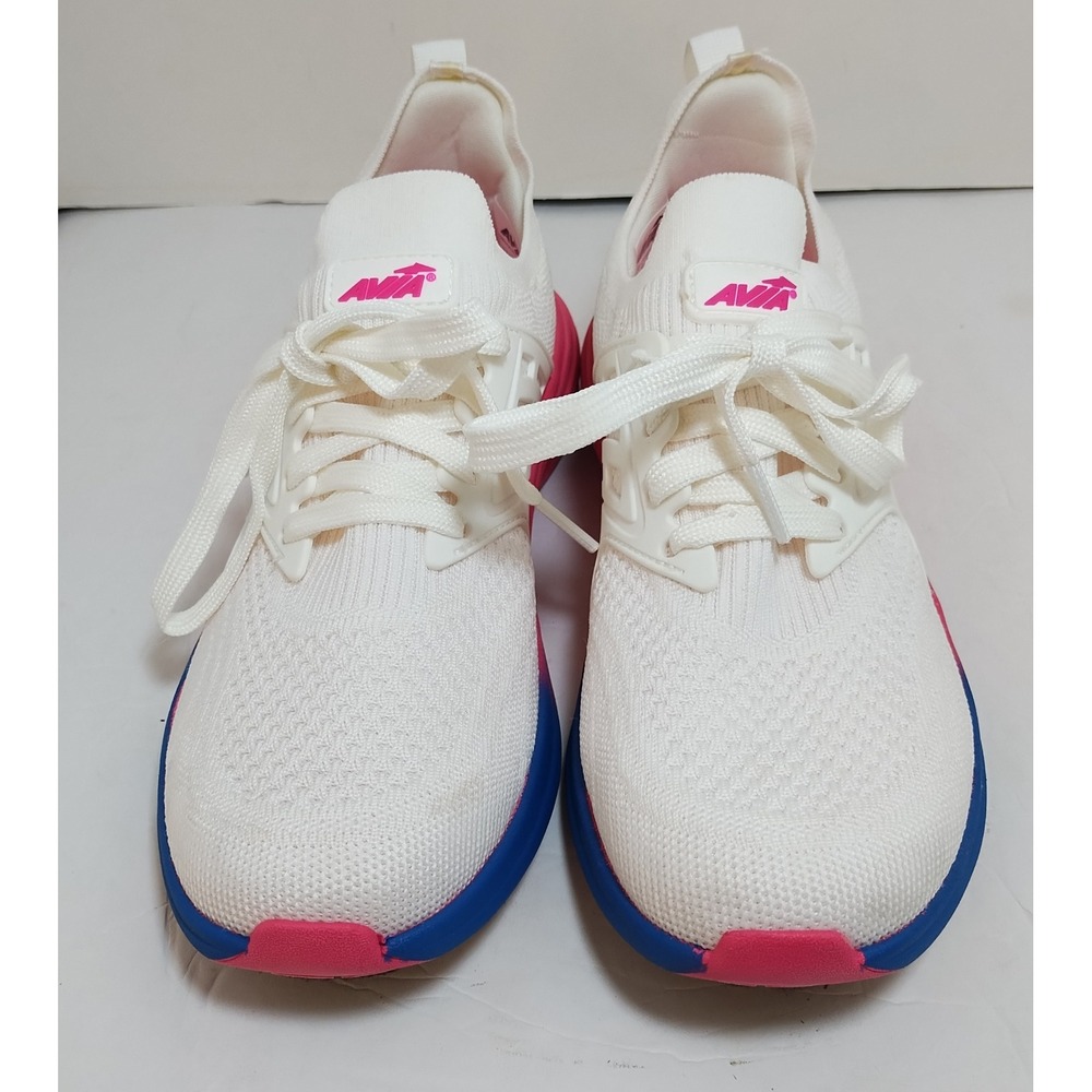 Avia‎ Caged Knit Women's Running Shoes Sneakers White Pink Blue Size 7.5 - Picture 2 of 10
